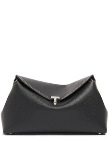 TOTEME T-Lock Black/Silver Leather Clutch New - Picture 1 of 4
