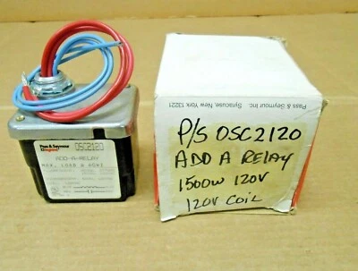 PASS & SEYMOUR OSC2120 ADD-A-RELAY 120/277VAC 120V COIL FLOURESCENT INCANDESCENT - Image 1 of 3