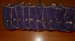 Menge 10 Crown Royal 750ml/1 Liter Mittelgroß Lila Kordelzugbeutel 8-9" - Bild 1 von 3