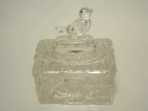 Glas Vogel Schmuckschatulle bedeckt Schale - Bild 1 von 7