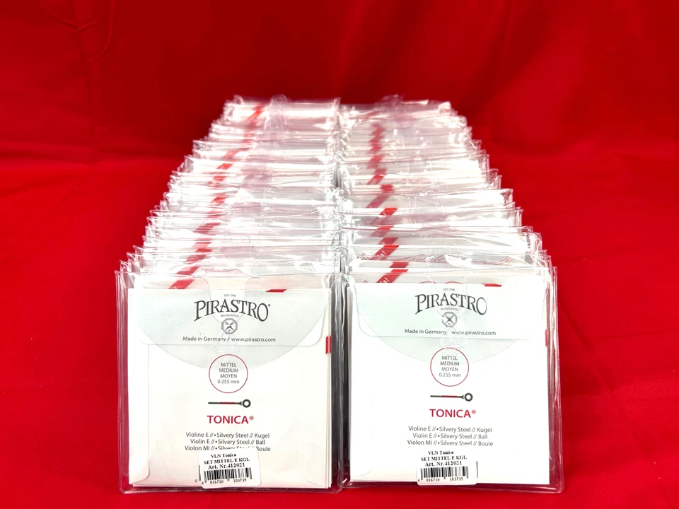 Pirastro Tonica 4/4 Violin String Set - Medium Gauge With Steel Ball End E