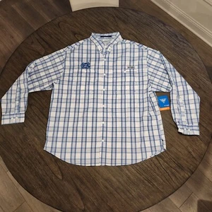 Nueva Camisa UNC Tacones Alquitranados Columbia PFG Manga Larga A Cuadros Super Tamiami Ventilada 2XL - Imagen 1 de 20