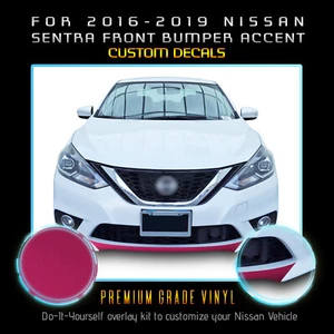 For 2016-2019 Nissan Sentra Front Bumper Lip Accent Overlay Satin Metallic Vinyl - Picture 1 of 16