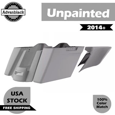 Неокрашенные растянутые удлиненные седельные сумки без выреза для Harley Touring 2014+ - Изображение 1 из 4