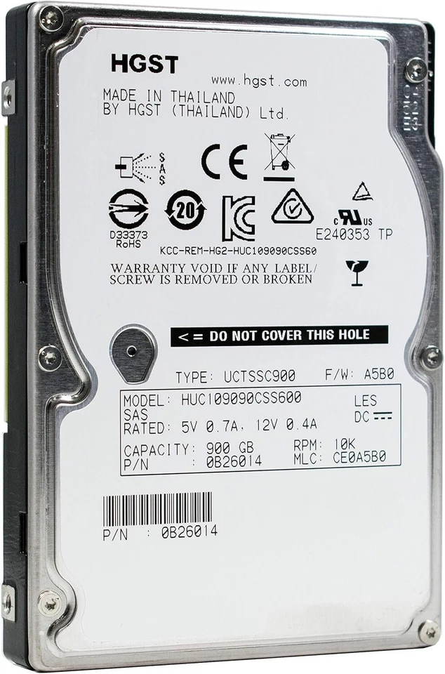 900GB 10K SAS 2.5" 6Gb/s Server HDD Fits HP DL360 DL380 G8 Gen8 G9 Gen9 w/caddy - Image 1 of 2