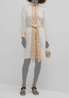 $ 755 Lug von Siga Damen-Leinen aus Elfenbein selbstbindend Florenz Kleid Größe FR38/US6