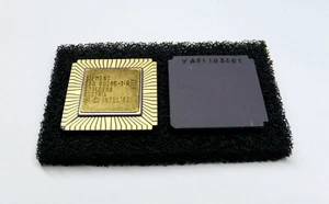 Siemens 80286 VINTAGE CPU in Gold Keramik    - SAB 80286-1-R  CLCC -  AUSTRIA - - Bild 1 von 1