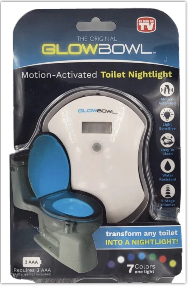 The Original Glowbowl Light Motion Activated Toilet Nightlight 7 Color Lights - Image 1 of 4