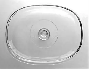 Pyrex Clear Glass Oval DC 1-1/2 C Lid Replace 11"x8.5" Ribbed GREAT UC - Picture 1 of 5