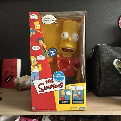 The Simpson's Playmates Bart Simpson Talking Doll 2002 NIB Box in Fair Condition - Image 1 of 4