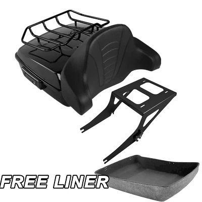 Suporte para encosto de tronco preto picado para Harley Fatboy FLST 2008-2017 16 - Imagem 1 de 4