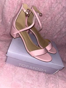 Women Elastic Ankle Strap Pump Shoes Low Heel Pointed Toe Pumps Size 10 W - Picture 1 of 5