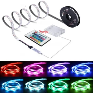 5V 5050 RGB LED Strip Light  Battery Box Powered Remote Control Waterproof LED - Picture 1 of 6