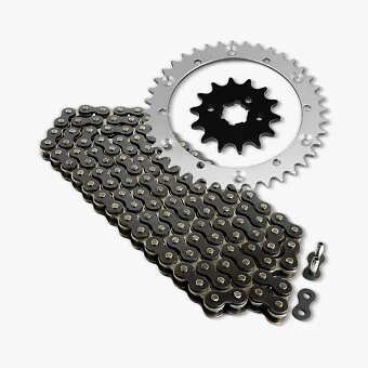 Afam Kit Catena Di Moto In Acciaio Per E-TON VXL 250 ST Vector (2006-2011) - Pignone 15, Corona 38, Catena A520XLR2 90L