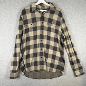 Maglione camicia uomo Faherty Legend taglia XL marrone antracite bufalo plaid gorpcore ou - Foto 1 di 8