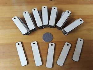 40x Schlüsselanhänger LAGENHOLZ 3mm ROHLINGE - LANGES RECHTECK - 1,5 x 60cm (15 x 60mm) - Bild 1 von 3