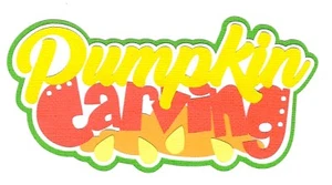 PREMADE SCRAPBOOK-PAPER PIECING-TITLE-HALLOWEEN-AUTUMN-FALL-PUMPKIN CARVING - Picture 1 of 1