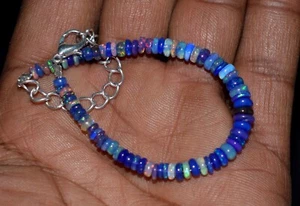Natural Ethiopian Opal Gemstone Beads 7"Bracelet Fire Opal Beads F3198 - Picture 1 of 5