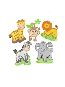 5 Pezzi Jumbo Safari Schiuma Animale - Safari Giungla Circo Baby Shower Decorazione Festa - Foto 1 di 6