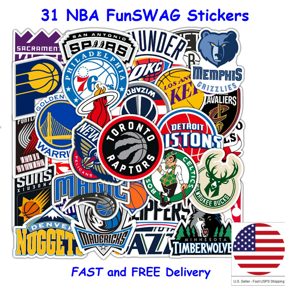 Complete NBA Basketball Team Logo Decal Sticker SWAG Walls, Laptop, Car, Mirror - Image 1 of 4