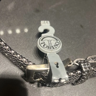 Cinturón tejido de cuero italiano negro talla 34 Torino nuevo con etiquetas Foto 1 de 4