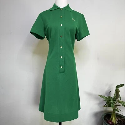 Vestido De Colección Años 70 LACOSTE David Cristal Kelly Verde Scooter Línea A Preppy Grunge 16 Foto 1 de 4