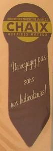 ANCIEN MARQUE PAGES SIGNET PUBLICITAIRE INDICATEUR SNCF CHAIX BIJOUX FIX / 6 - Foto 1 di 2