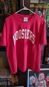 Vintage Taylor Indiana Hoosiers T-Shirt XL Red White Spell Out Sports 29x22" - Picture 1 of 9