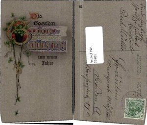 76801, postal en relieve año nuevo herradura tréboles BONITAMENTE DECORADOS - Imagen 1 de 1