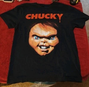 Child's Play 2 Tee Chucky Horror Movie Black Short Sleeve T-Shirt Men’s M - Picture 1 of 2