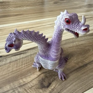 DE COLECCIÓN 1983 IMPERIAL DRAGÓN DE 2 CABEZAS PÚRPURA FIGURA DE JUGUETE DOBLE CABEZA BESTIA HONG-KONG - Imagen 1 de 3