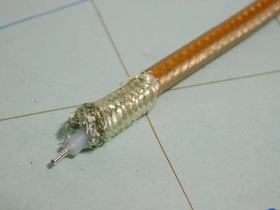 MILITARY GRADE Cavo coassiale RG142 50 ohm doppia calza argentata Thermax PTFE Teflon #