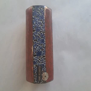 Vtg Takahashi Stoneware Flower Vase Bisque Ceramic Floral Design Hand Paint 6" - Picture 1 of 9