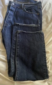 Levis 501 Button Fly Jeans —Dark Wash—Made In Mexico—Größe 38 X 32 - Bild 1 von 3