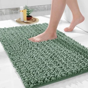 Yimobra Bath Rug Mat, 32 x 20, Soft Shaggy Non-Slip Chenille 32" x 20", Green - Picture 1 of 9