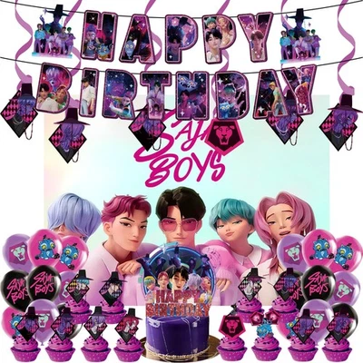 Saja Boys Birthday Decoration KPop Demon Hunters Party Supplies Balloon Backdrop - image 1 of 4