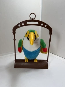 Vtg Talking Toucan Plush on Swing  Repeats Speech, Flaps Wings, 10” Watch Video - Picture 1 of 4