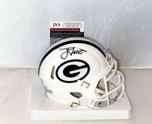 Jordan Love signed Green Bay Packers Alternate White mini helmet JSA Witnessed - Picture 1 of 2