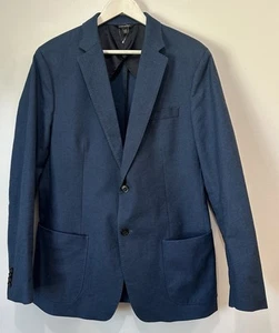 Banana Republic Slim Fit Profilo Blazer Navy Blue Cotton/spandex Men’s 44 Long - Picture 1 of 19