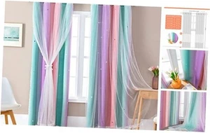 Curtains for Girls Bedroom Decor, Rainbow Blackout Curtains for Kids Room - Picture 1 of 7