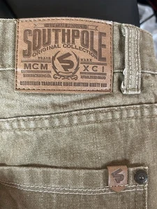 Rare Color Vintage Southpole Jeans 34x30 Tan Y2K streetwear skater hip hop - Picture 1 of 8