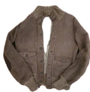 Shearling Lammfelljacke Kurzjacke Made In Italy Luxus Designer Hellbraun Merino - Bild 1 von 4