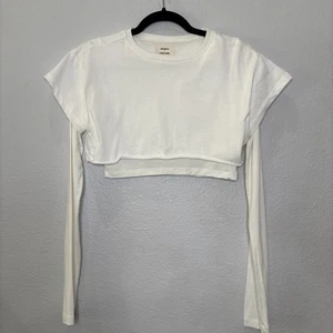 Top da allenamento donna Adanola X Steph Shep - bianco ritagliato - taglia small - Foto 1 di 6