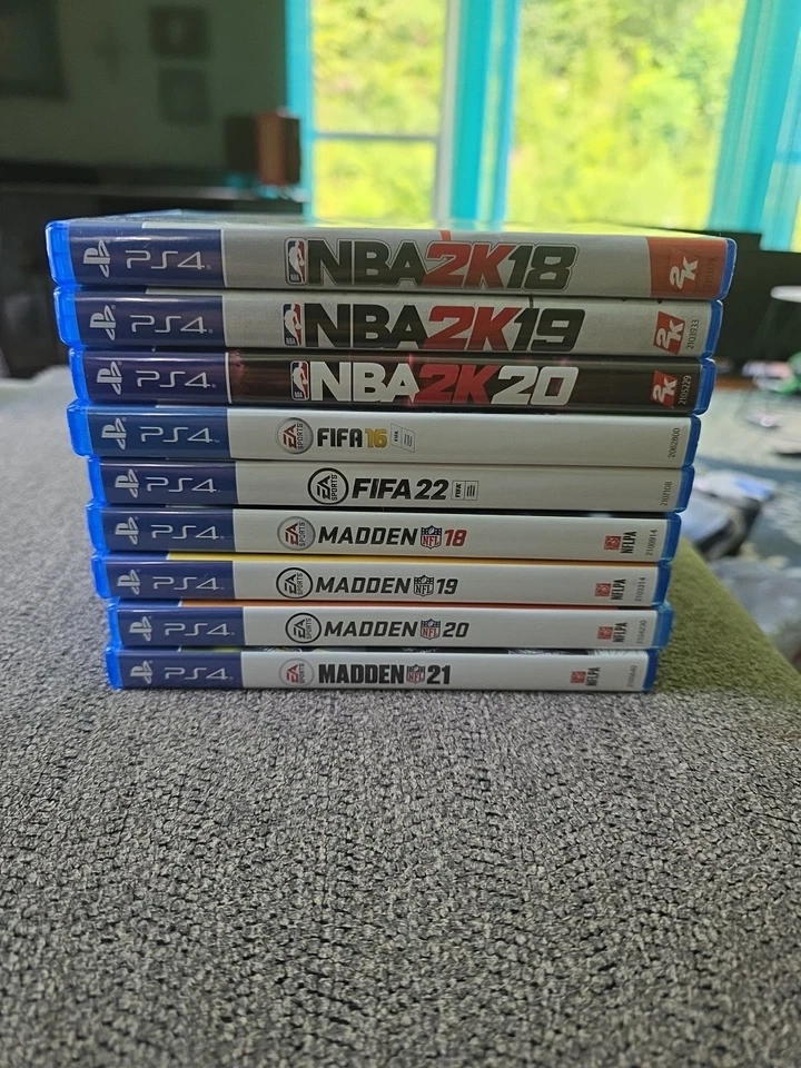 Лот (9) игр для PS4 — 2K18-2K20/FIFA 16 и 22/Madden 18–21/все чистые и протестированные! - Изображение 1 из 3