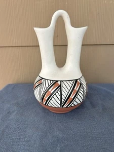 acoma pueblo indianische Keramik Hochzeit Vase signiert JEMEZ geometrisch HD bemalt - Bild 1 von 6