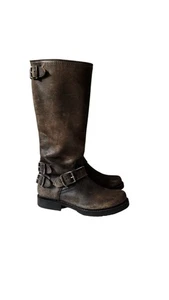 Frye Veronica hohe Lederstiefel mit Reißverschluss hinten Größe 5,5 B braun Stone Wash Grunge - Bild 1 von 7