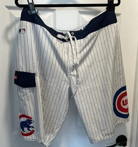 Quiksilver Chicago Cubs MLB Pinstripe Board Shorts Swim Trunks Men's size 36 - Picture 1 of 13