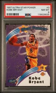 1997 Fleer Ultra KOBE BRYANT #3 Star Power 2nd Year PSA 8 LAKERS Card #8 Jersey - Picture 1 of 3