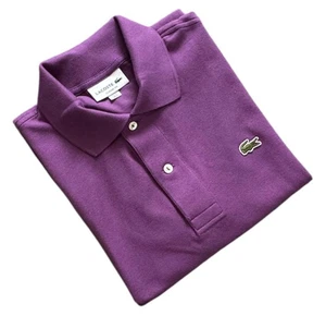 Lacoste Men's Polo Classic Fit L1212 Cotton Ribbed petit piqué Polo- Violet - Picture 1 of 5