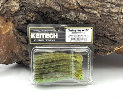Keitech 3" Swing Impact Green Pumkin Chatreuse 8cm 2,1g 10 St. Original verpackt - Bild 1 von 3